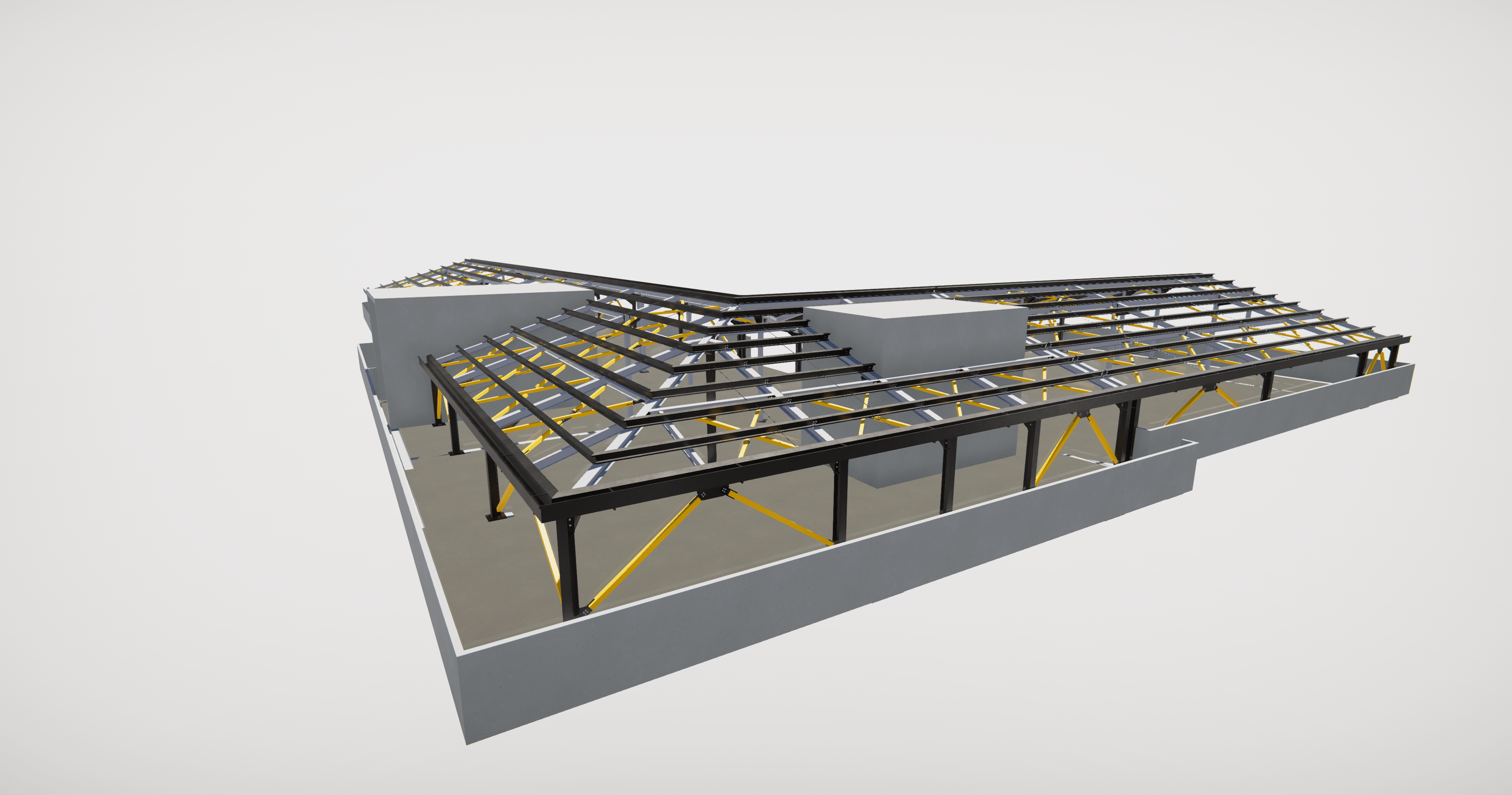 Çelik konstrüksiyon çelik yapı Tekla structure Statik proje profesyonel çelik kurumsal çatı korkuluk çelik çatı sundurma depo hangar